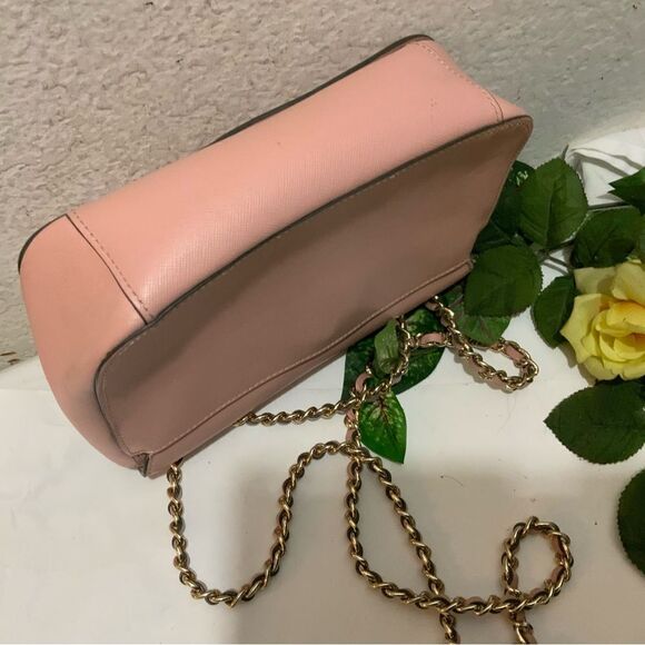 Tory Burch Robinson pink saffiano leather crossbody clutch bag - Picture 8 of 13